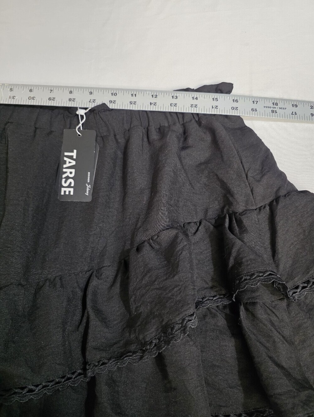 Terse Womens Size XL High Waist Black Tiered Lace-Trim Skort/skirt - Picture 13 of 13